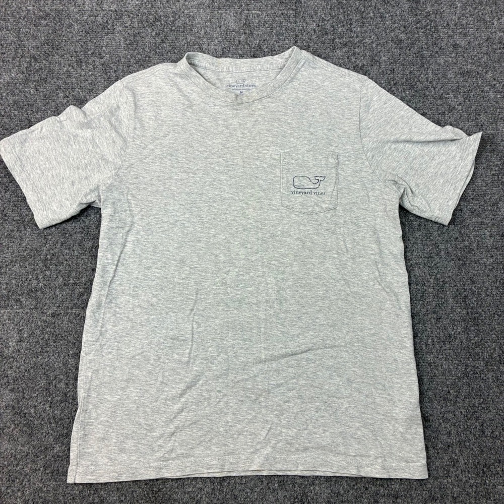 Vineyard Vines Boys Medium 12-14 Gray Short Sleeve Whale Logo Pocket T-Shirt